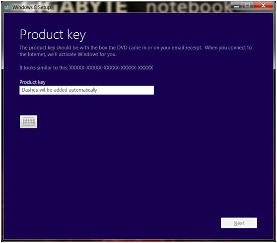 product key windows 8