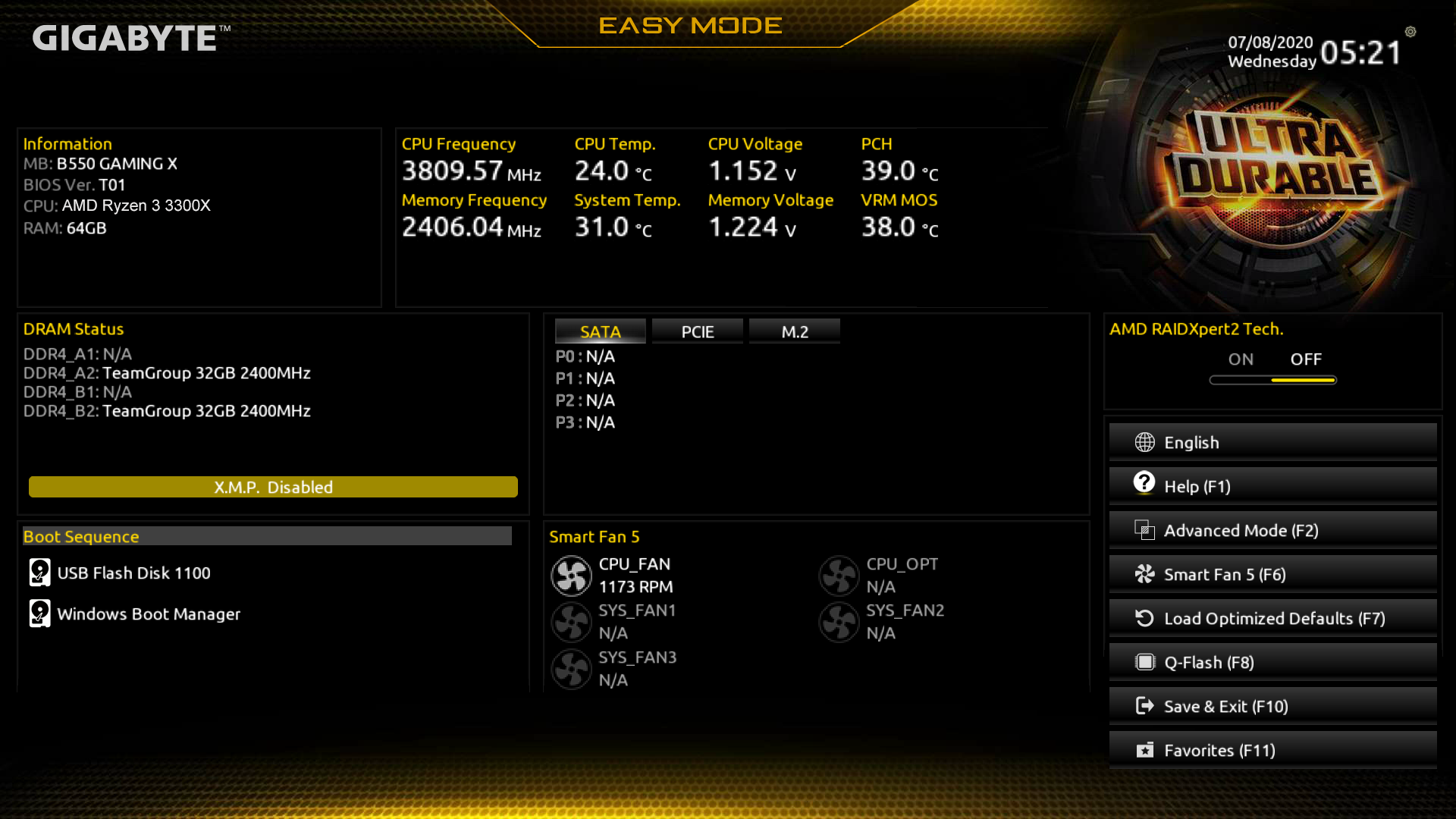 GIGABYTE B550 GAMING X AM4 AMD ATX Motherboard, 44% OFF