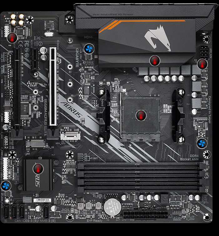 Scheda Madre Gigabyte B550M AORUS ELITE Per AMD Ryzen, AM4, DDR4, PCIe 4.0