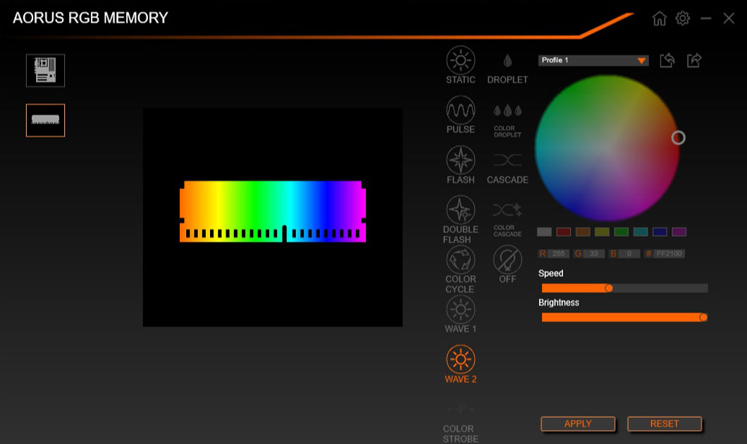 Barette Mémoire Gigabyte AORUS DDR4 16CB 4400MHZ RGB