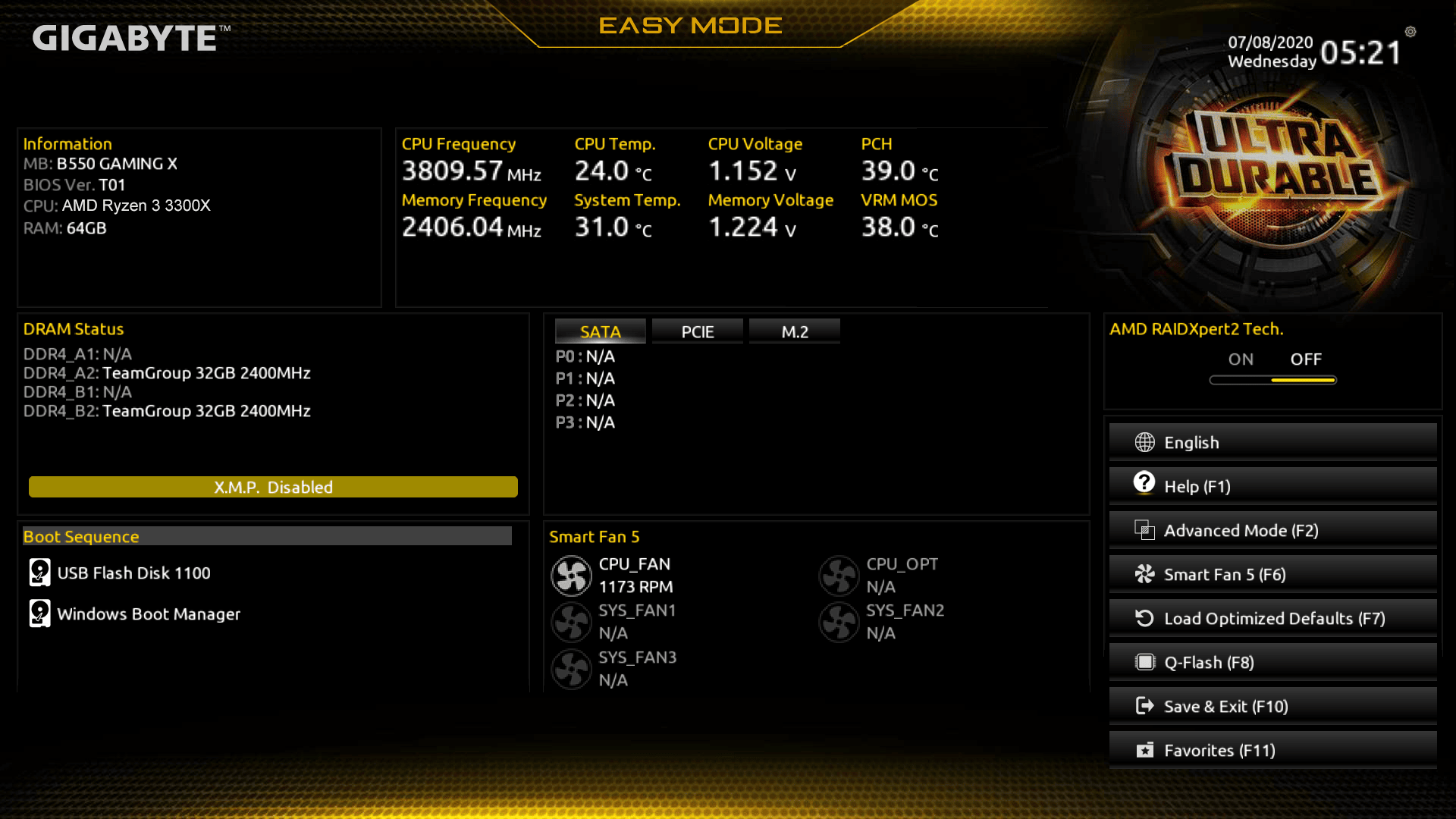 Issue with RAM frequency on a B550 Gaming X V2 : r/gigabyte