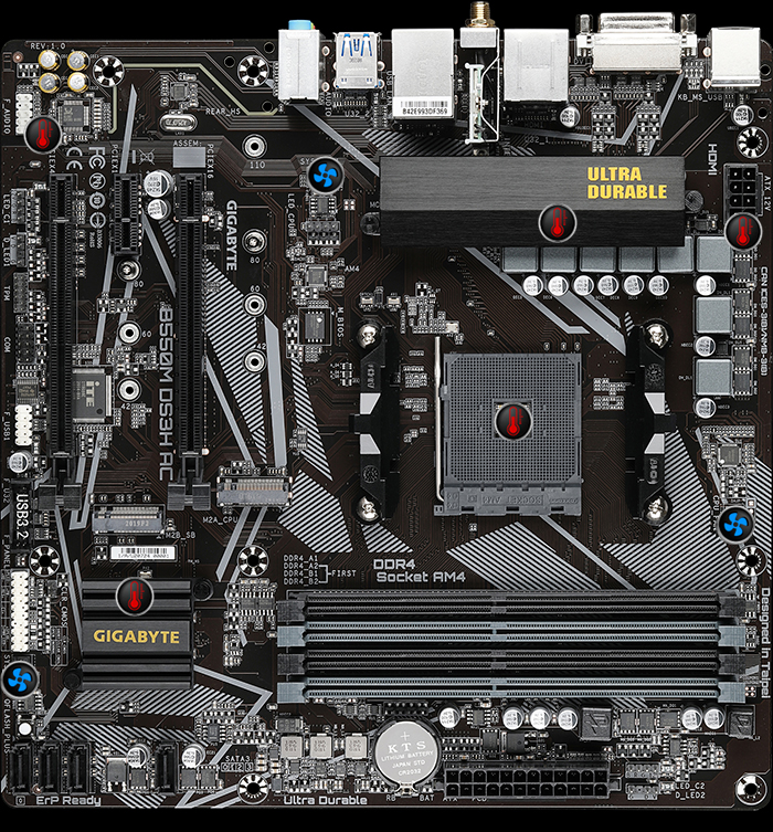 Gigabyte B550M DS3H AC AMD AM4 microATX Motherboard