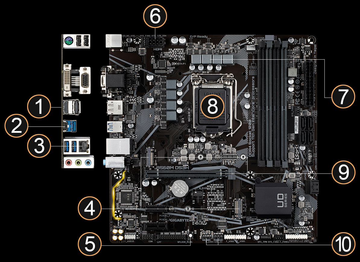 PLACA BASE GIGABYTE B560M DS3H SOCKET 1200