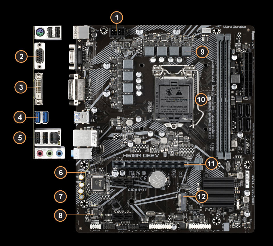 HM DS2V rev. 15 Key Features   Motherboard