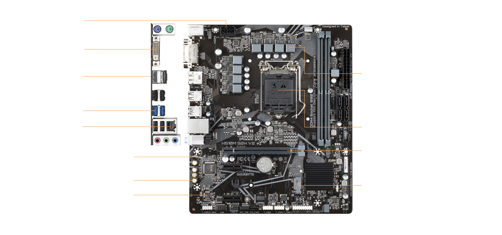 Gigabyte H510M S2H V2 carte mère Intel H510 Express LGA 1200 micro ATX