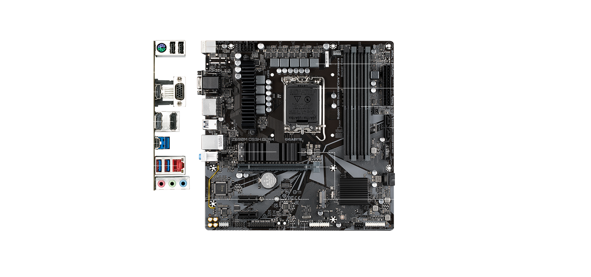 Carte Mère GIGABYTE 1700 Z690M DS3H DDR4