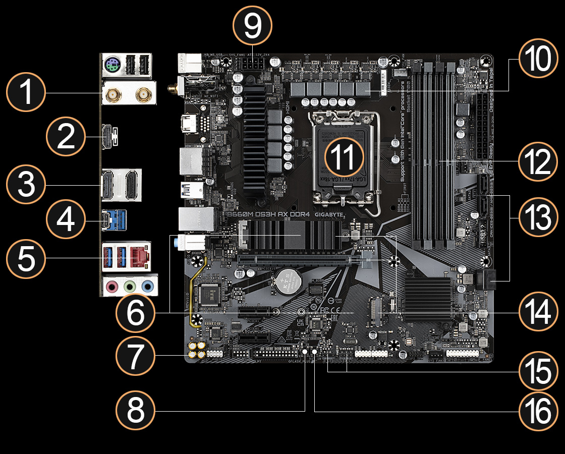 B660M DS3H AX DDR4 (rev. 1.x) Key Features | Motherboard - GIGABYTE Global