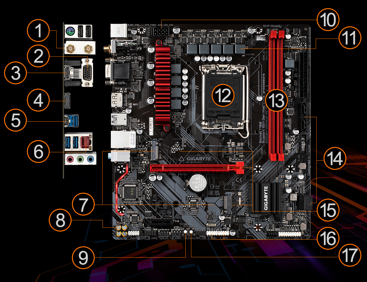 B660M GAMING AC DDR4 (rev. 1.x) Key Features | Motherboard