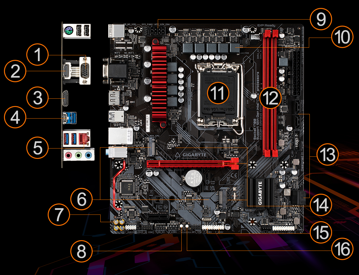 Carte Mère Gigabyte B660M GAMING X DDR4 mATX LGA1700 DDR4 USB3.2 M.2