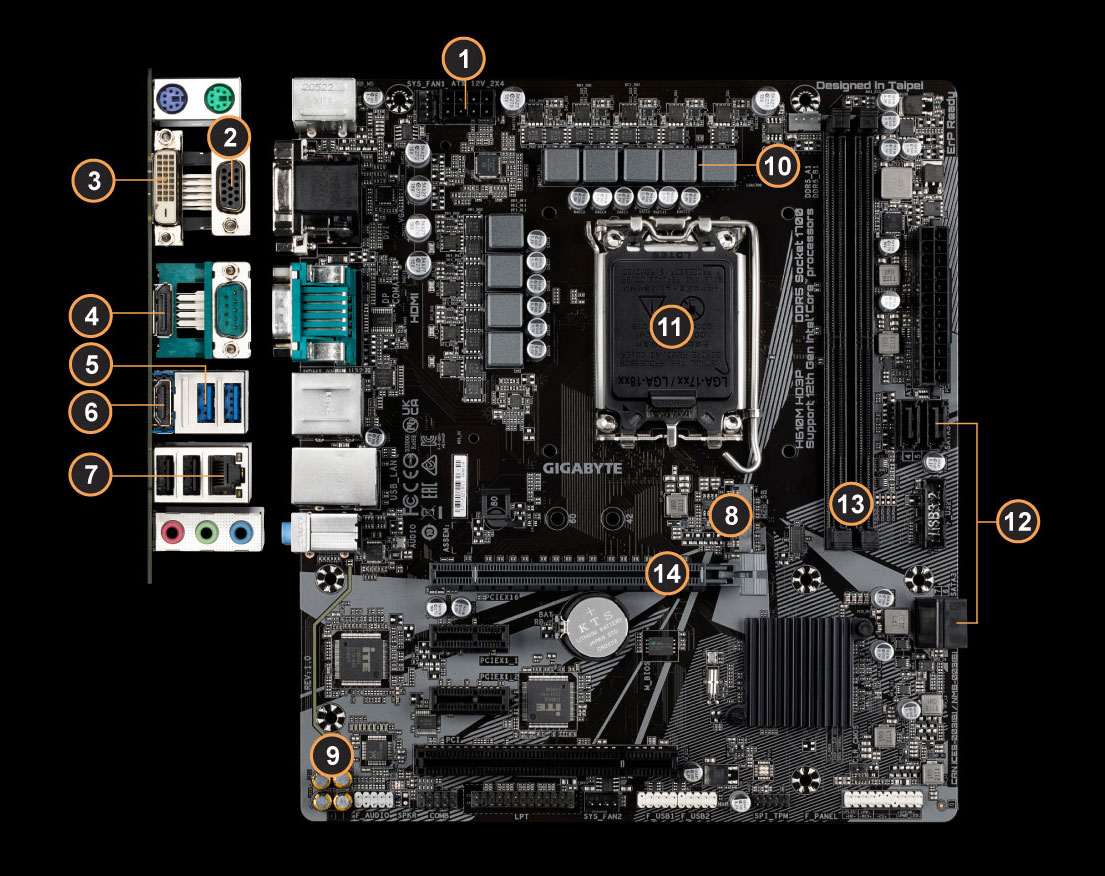 Carte mère Gigabyte H610M K 1700 –