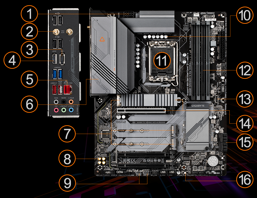 Carte Mère Gigabyte B660M GAMING DDR4 mATX LGA1700 DDR4 USB3.2 M.2