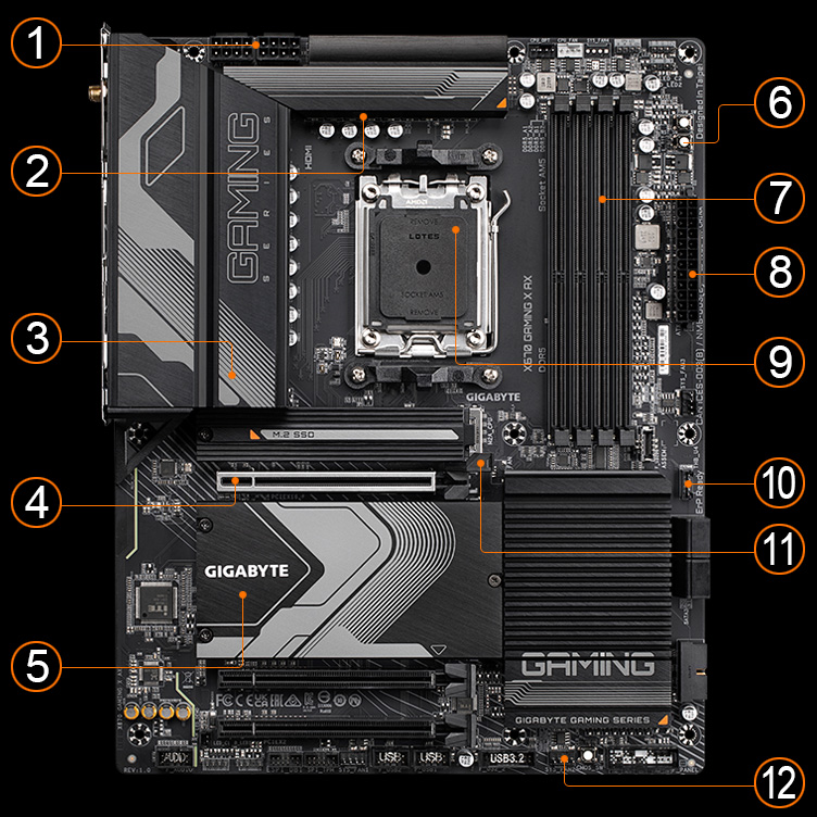 Carte mère Gigabyte AMD X570 GAMING-DDR4+(HDMI) Socket AM4