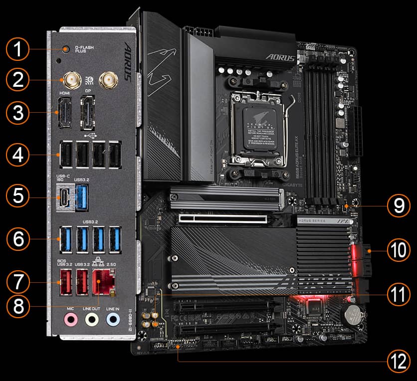 Gigabyte B650 AORUS ELITE AX ATX Motherboard AMD Socket AM5