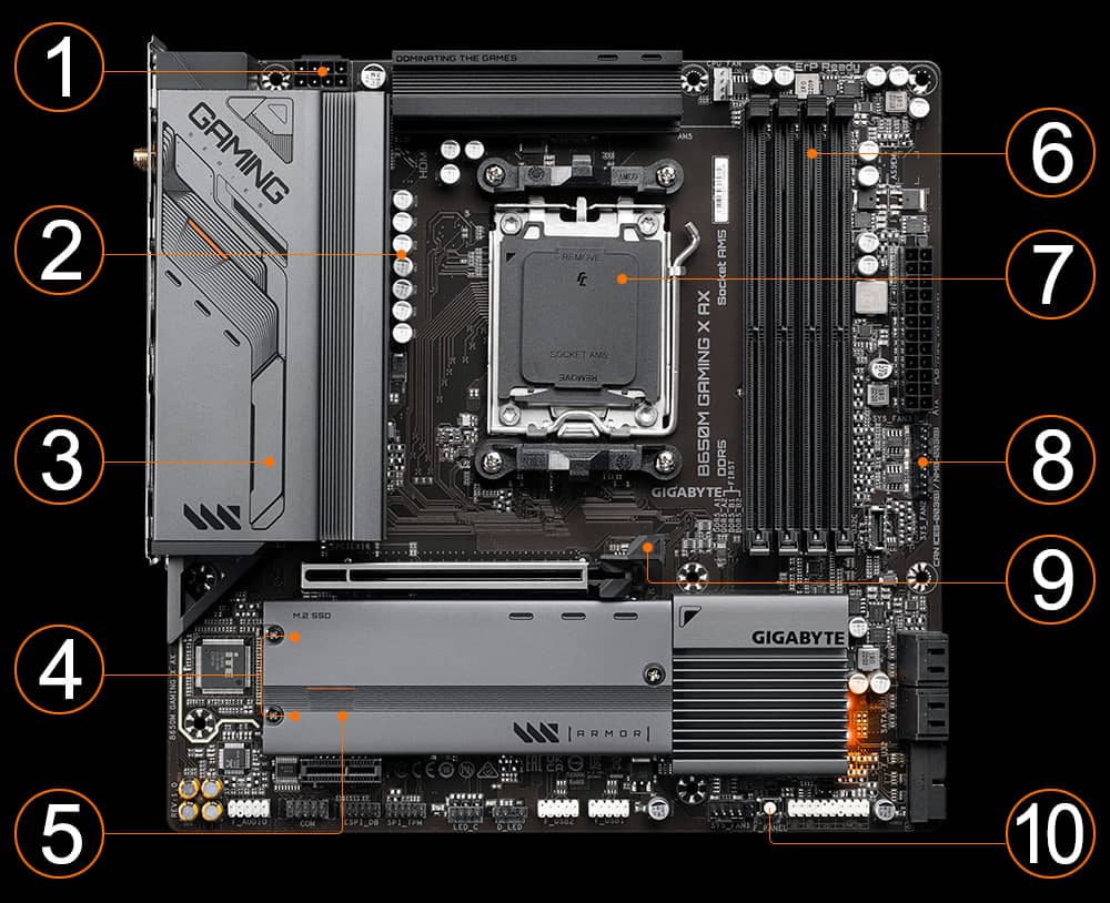 Carte Mère Gigabyte X670 GAMING X AX ATX AM5 DDR5 WIFI