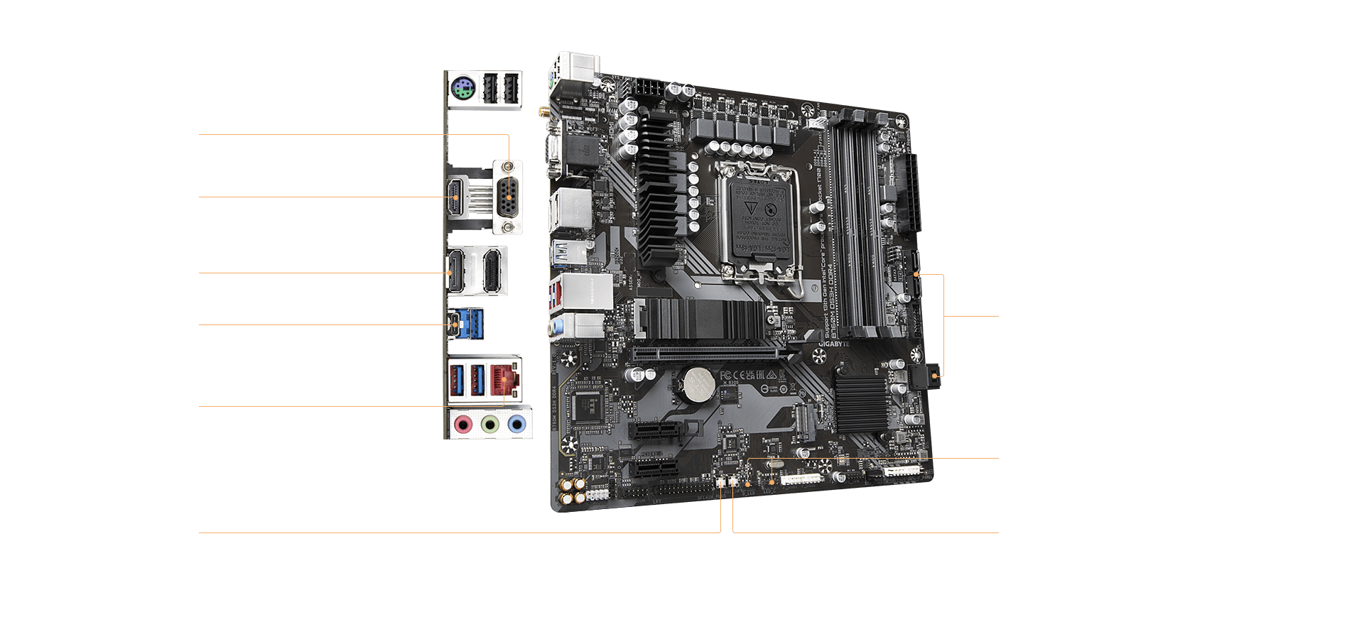 Carte Mère Gigabyte B760M DS3H DDR4 LGA 1700 Intel B760 Intel - DIAYTAR  SÉNÉGAL