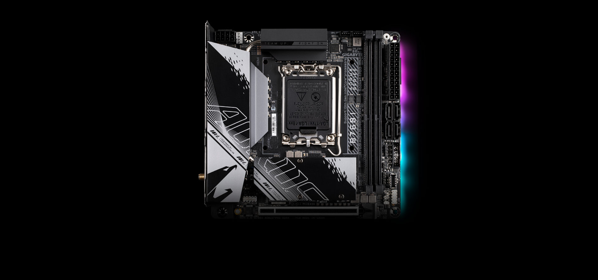 GIGABYTE B760I AORUS PRO DDR4 LGA 1700 Intel B760 Mini-ITX Motherboard with  DDR4, Dual M.2, PCIe 4.0, USB 3.2 Gen2X2 Type-C, WiFi 6, Intel 2.5GbE LAN,  Q-Flash Plus 