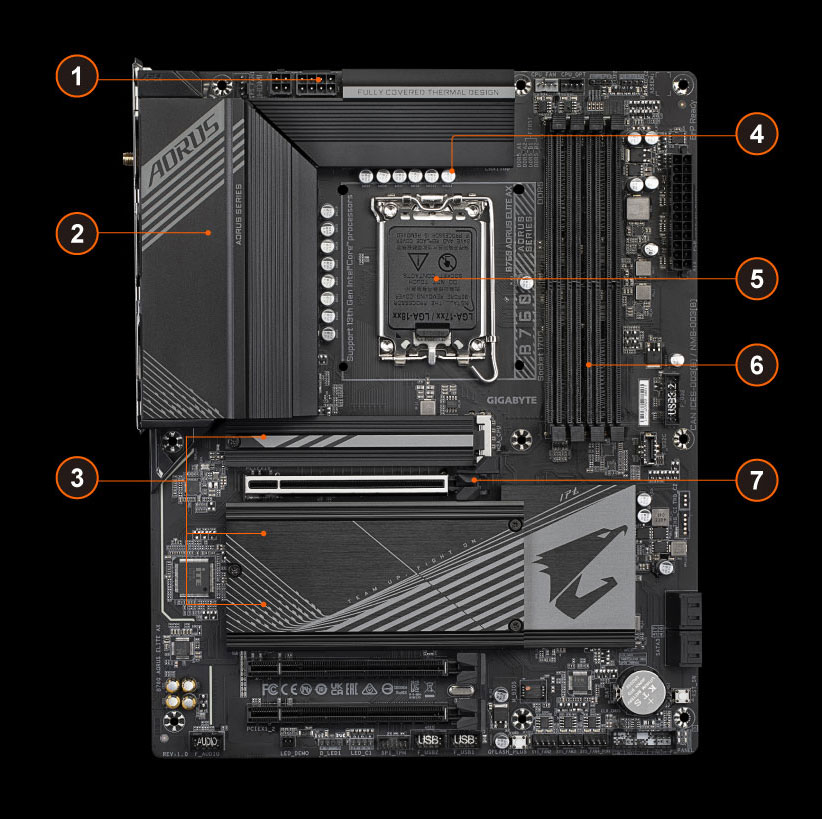 B760 AORUS ELITE AX (rev. 1.x) Key Features | Motherboard