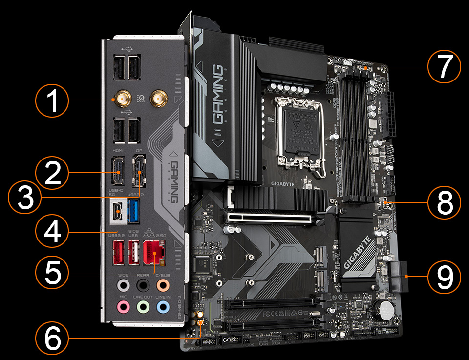 Gigabyte B760 GAMING X AX - Carte mère - ATX - Socket LGA1700 - Intel B760  - DDR5