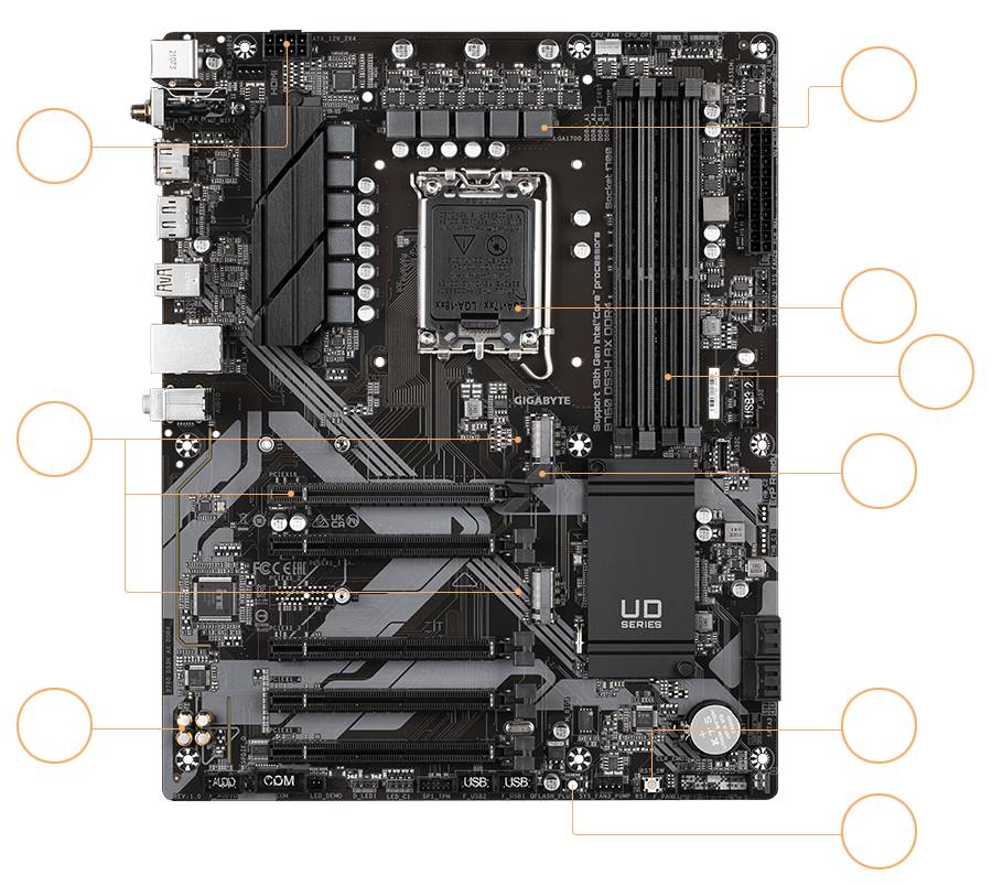 Placa Mãe Gigabyte B760M DS3H, DDR4, microATX, LGA1700 - Tertz - Tertz