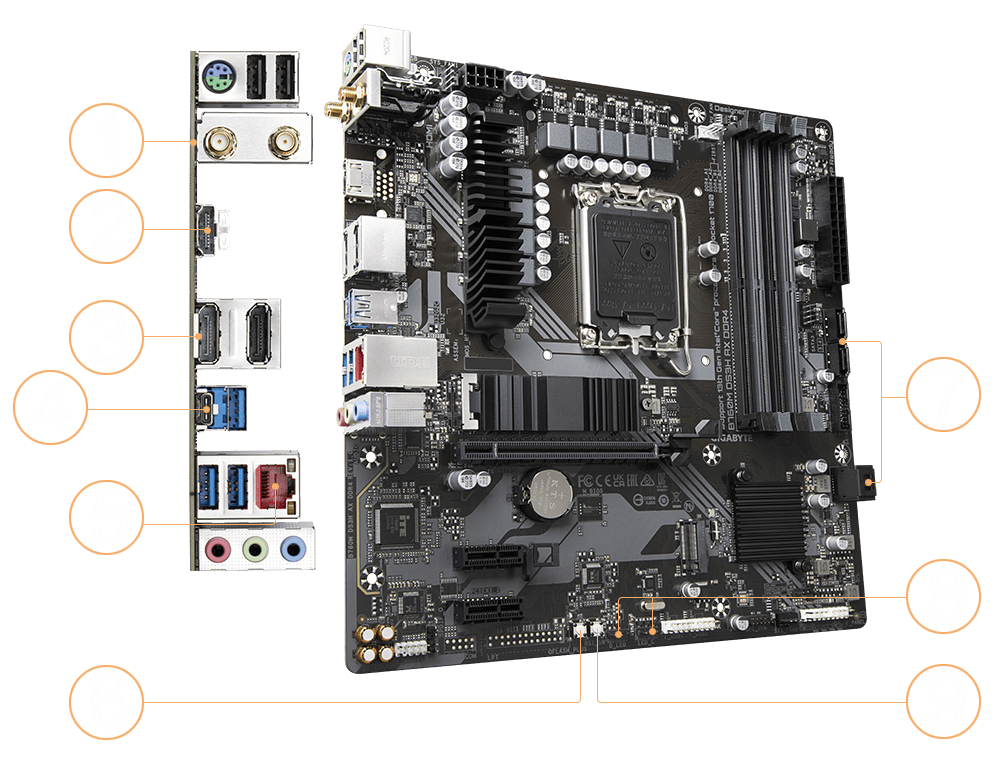 Intel I7-14700KF processor + Gigabyte motherboard B760M DS3H AX WIFI DDR5 +  64GB DDR5-6000