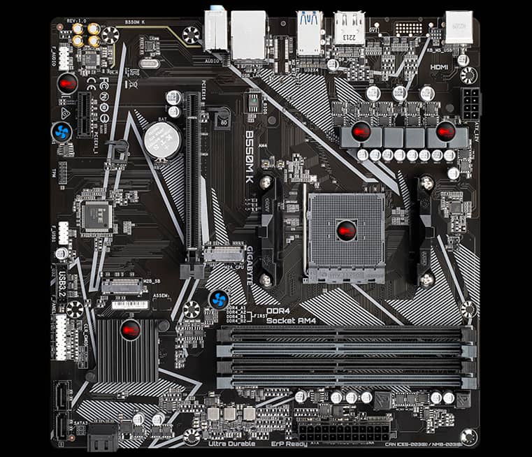 ASUS Prime B550M-K AMD AM4 Zen 3 Ryzen 5000 & 3rd Gen Ryzen Micro-ATX  Motherboard (PCIe 4.0, ECC Memory, 1Gb LAN, Dual M.2, USB 3.2 Gen 2  Type-A,HDMI