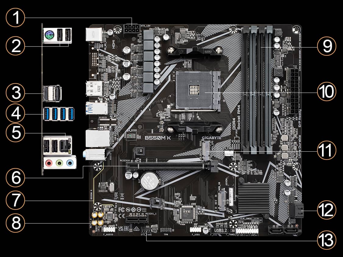 B550M K Key Features Motherboard GIGABYTE Global 46 OFF