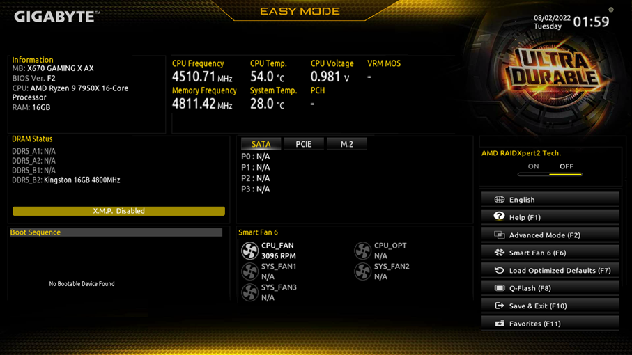 Carte Mère Gigabyte A620M GAMING X AX mATX AM5 DDR5 WIFI