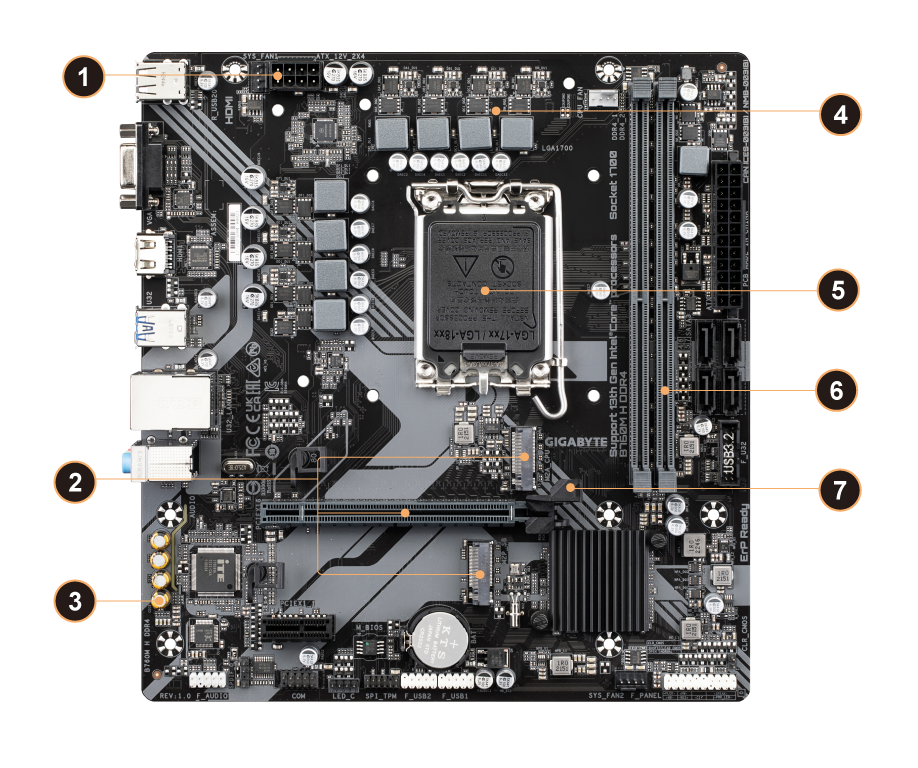 Carte Mère Micro-Atx B760M DDR4 Core i9 CPU 12-13 Gen 4GB RAM