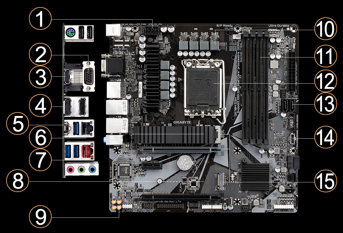 GIGABYTE Gaming 特別価格GIGABYTE Q670M D3H (LGA1700/ Intel/ Q670/ M-ATX/ DDR5/ Dual M.2/ PCIe 4/ USB 3.2 Gen2 Type-C/Intel 2.5GbE LAN/マザーボード)並行輸入