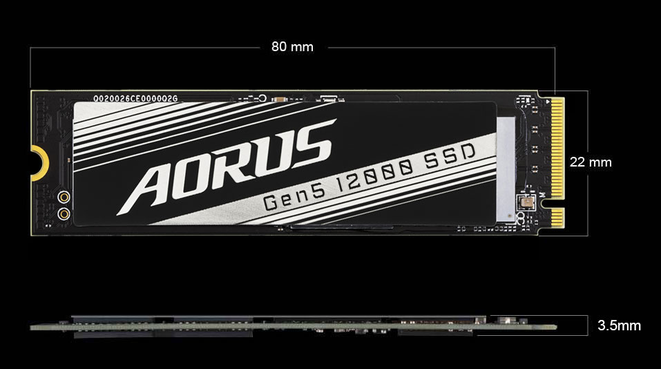  GIGABYTE AORUS Gen5 12000 SSD 1TB PCIe 5.0 NVMe M.2 Internal  Solid State Hard Drive with Read Speed Up to 11700MB/s, Write Speed Up to  9500MB/s, AG512K1TB : Electronics