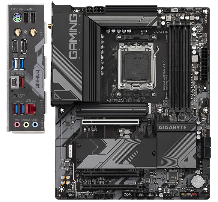GIGABYTE B650 GAMING X AX AM5 LGA 1718 AMD B650 ATX Motherboard with 5-Year  Warranty, DDR5, PCIe 4.0 M.2, PCIe 4.0, USB 3.2 Gen2x2 Type-C, AMD Wi-Fi  6E, Realtek 2.5GbE LAN 