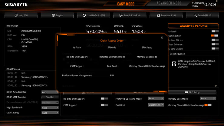 Board Gigabyte Z790 Gaming X AX (Rev. 1.0) LGA 1700 - Clones y Periféricos