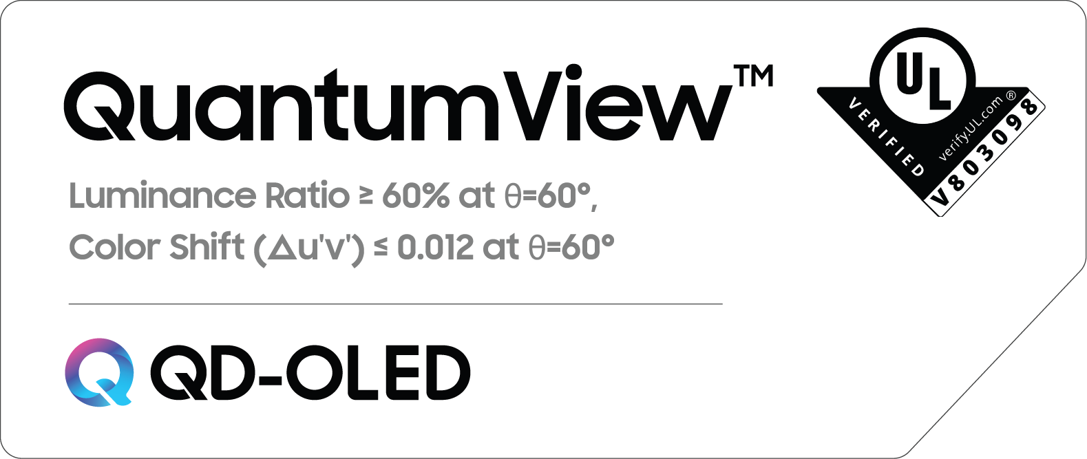 UL Verified QuantumView certification for QD-OLED panels