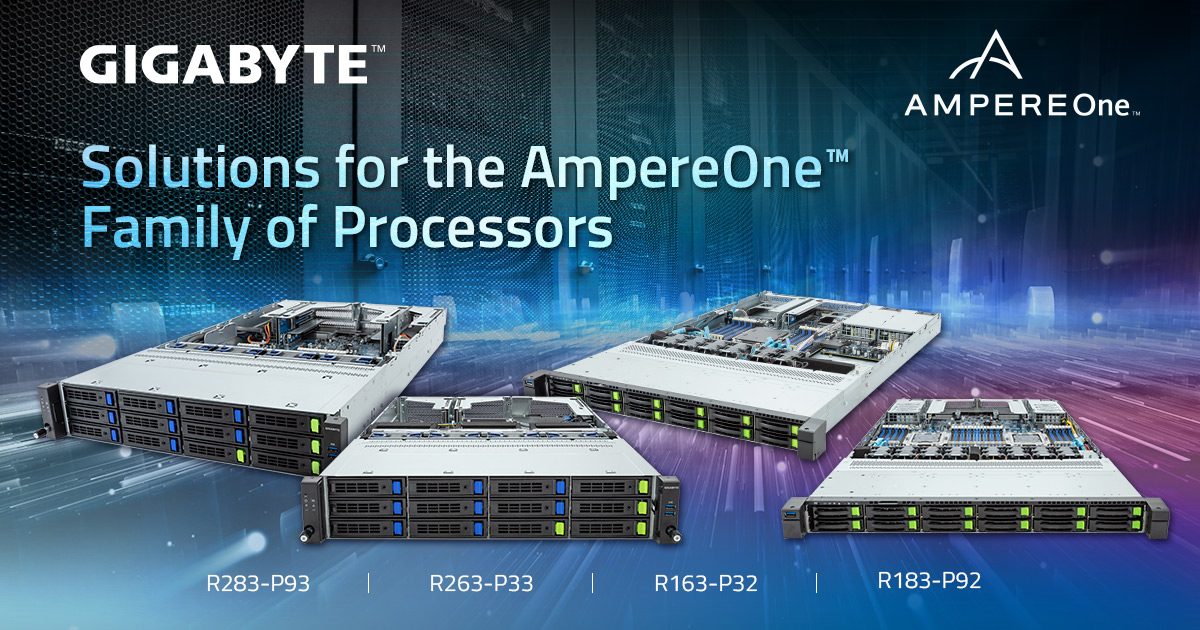 GIGABYTE Introduces New Servers for Cloud Native Deployments on Arm Architecture with AmpereOne Family of Processors News GIGABYTE Global
