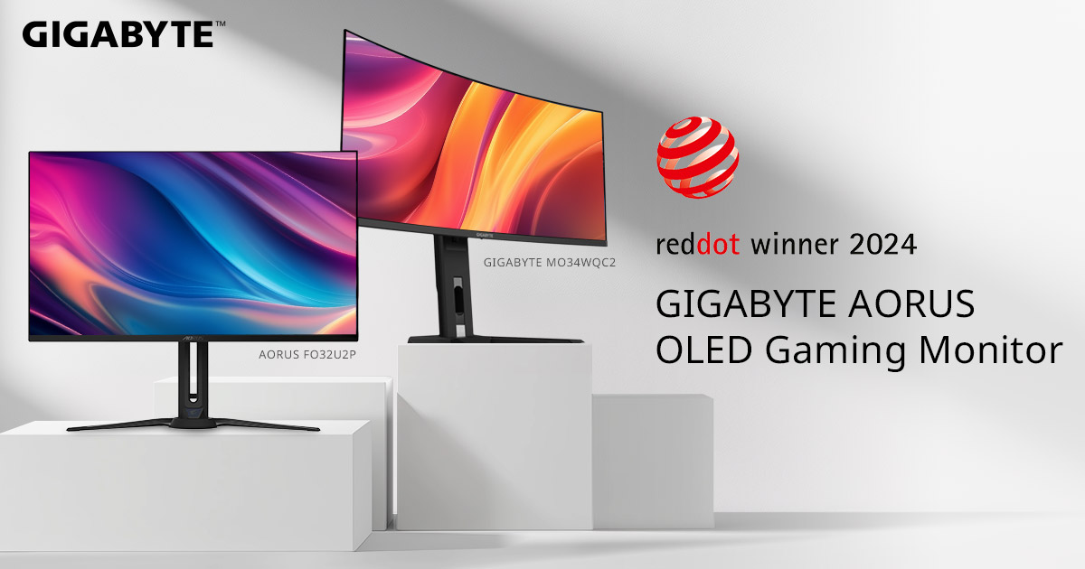 GIGABYTE OLED Gaming Monitors Win Red Dot Design Award and Receive
