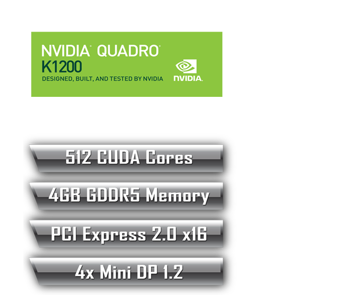 Nvidia Quadro K1200 4GB GDDR5 Graphics Card – 3D CAD, Includes DisplayPort Cable