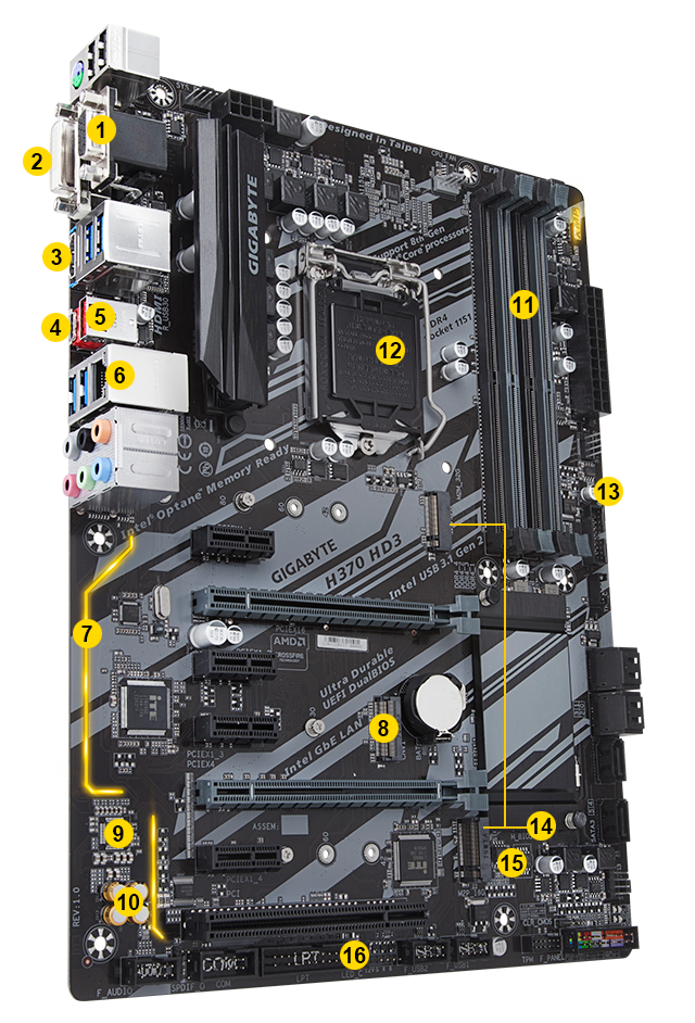 Intel i3-8100 GIGABYTE H370-HD3 セット ATX