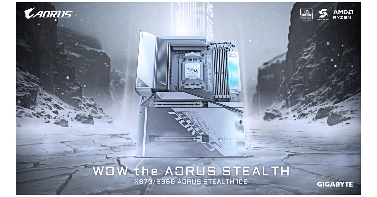 GIGABYTE X870 / B850 AORUS STEALTH ICE 背面配線用マザーボードを