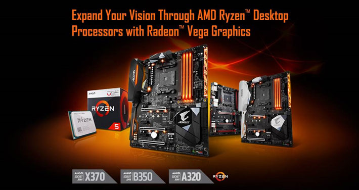 GIGABYTE AM4 Motherboards Add Support For AMD Ryzen™ Desktop Processors  with Radeon™ Vega Graphics