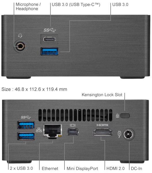 Gigabytegb-blpd 5005 MINI-PC BAREBONE BGA 1090 ddr4-SDRAM integrato ETHERN ~ D ~ 