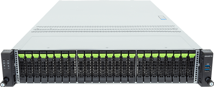 Rack Server - AMD EPYC™ 9006 SP8 Server Processors - 2U DP 24-Bay Gen5 NVMe/SATA/SAS-4 - R285-Z91-AS1
