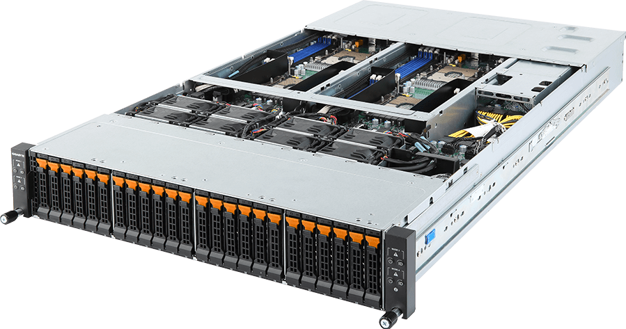 High Density Server - 1st/2nd Gen Intel® Xeon® Scalable - 2U 4-Node DP 24-Bay Gen3 NVMe/SATA/SAS - H261-NO0