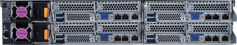 High Density Server - 3rd Gen Intel® Xeon® Scalable - 2U 4-Node DP 8-Bay Gen4 NVMe/SATA/SAS - H262-PC0
