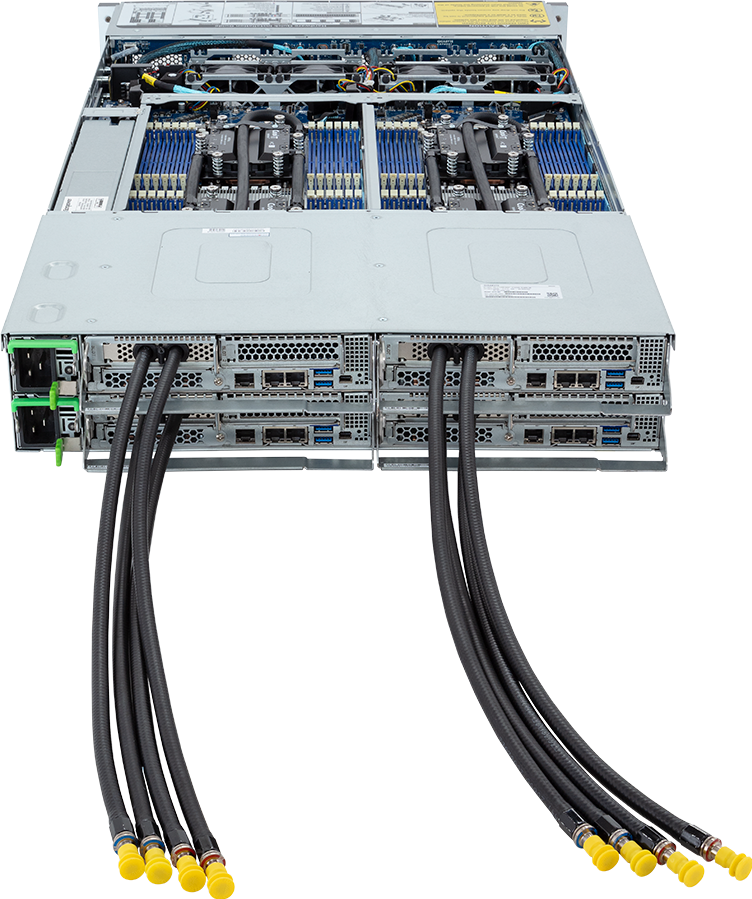 High Density Server - AMD EPYC™ 9004 - 2U 4-Node DP 24-Bay Gen4 NVMe/SATA/SAS 3000W DLC - H273-Z80-LAW1