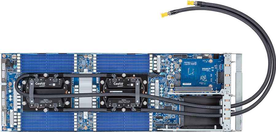 High Density Server - AMD EPYC™ 9005/9004 - 2U 4-Node DP 24-Bay Gen4 NVMe/SATA/SAS 2600W DLC - H273-Z80-LAN1