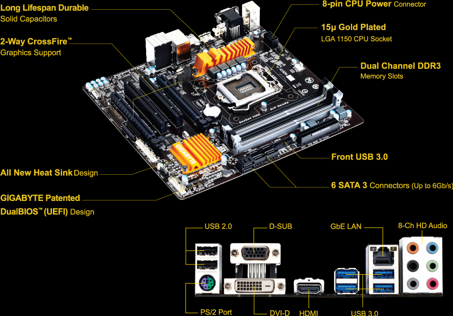 GIGABYTE GA-Z97M-D3H LGA1150 #ビッーヒ GA-Z97M-D3H (Rev. 1.0) - GIGABYTE Global