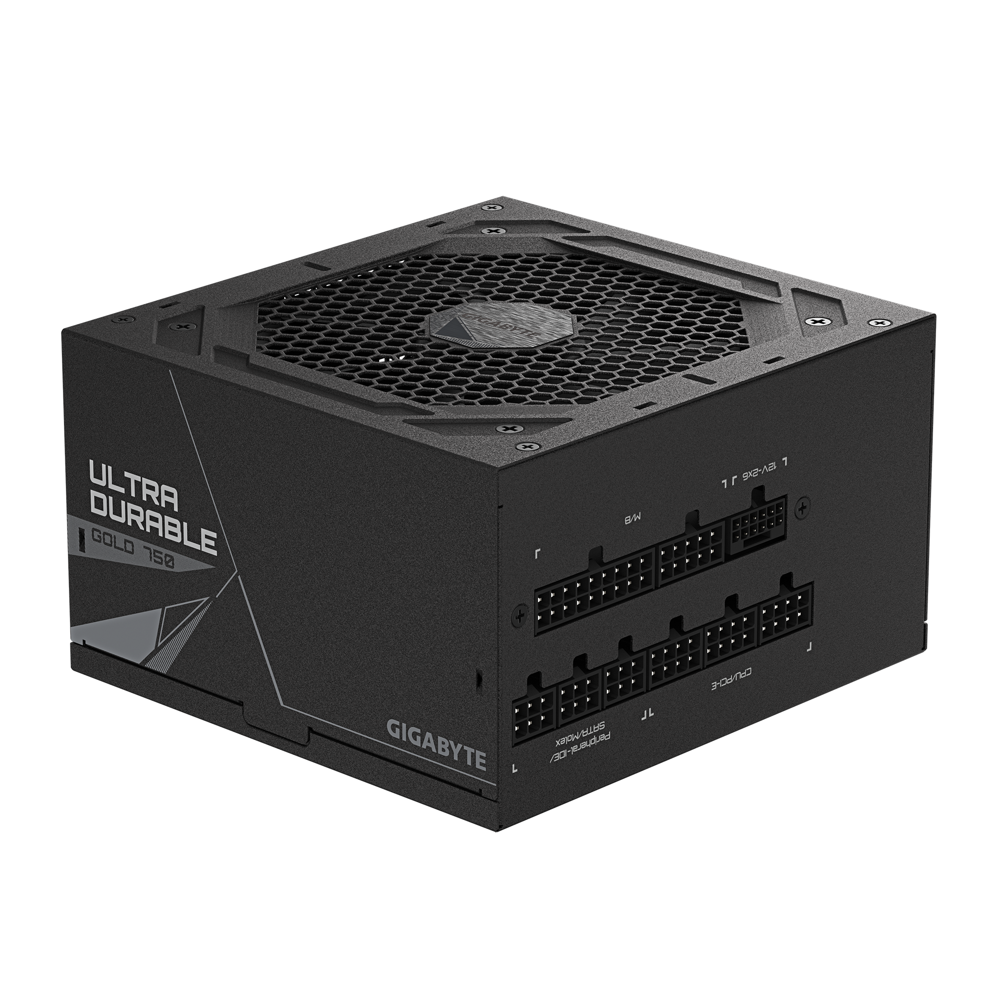 Gigabyte UD750GM PG5 V2 Siyah üç çeyrek ürün görünümü