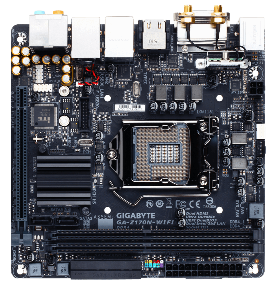 GA-Z170N-WIFI、Intel i7-6700K、8GBメモリ セット GA-Z170N-WIFI (Rev