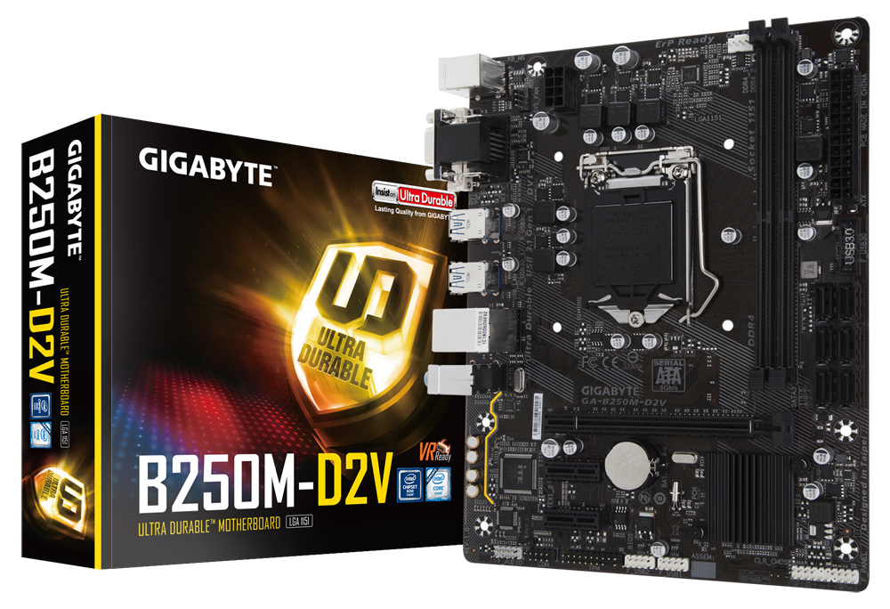 GA-B250M-D2V (Rev. 1.0) - Преимущества | Материнские платы GIGABYTE