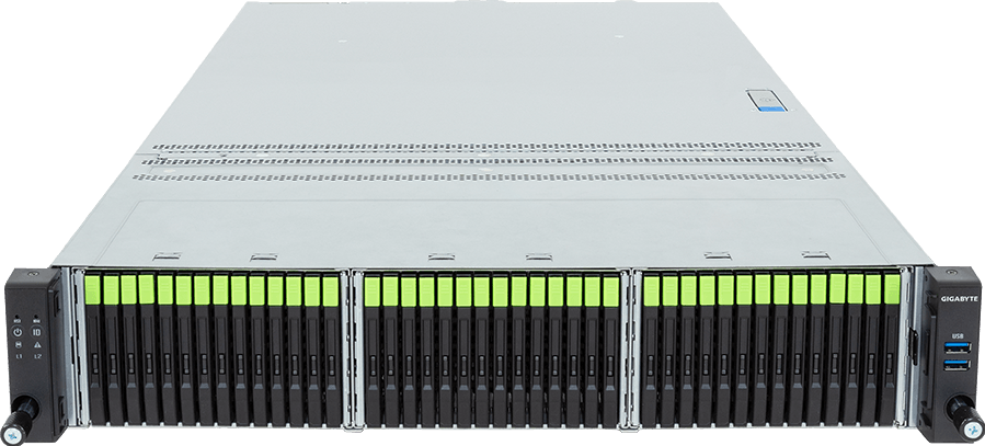 Rack Server - AMD EPYC™ 9006 SP8 Server Processors - 2U DP 40-Bay E3.S Gen6 NVMe - R285-Z92-AS1